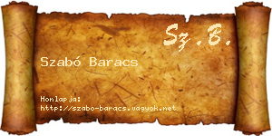Szabó Baracs névjegykártya